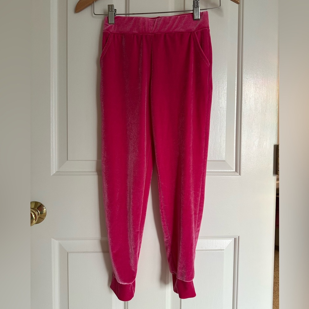 Cynthia Rowley Pink Velour Joggers, kids medium 7/8
